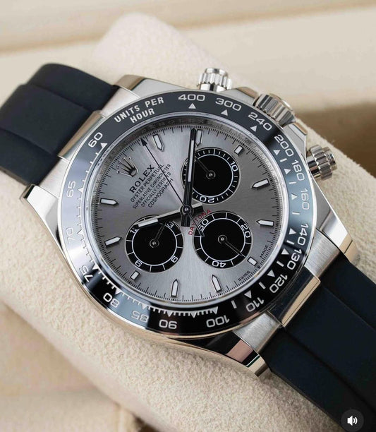 Rolex Cosmograph Daytona Watch With Silver Dail & Black Bazel