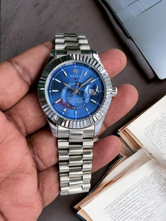 Rolex Sky Dweller Model Silver With Dark Blue Dail Edition