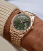 Role_x Day date Rosegold Gold Metal Dhoni Watch