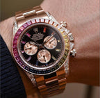 Role_x Daytona Rainbow Rosegold Gold Diamond Watch